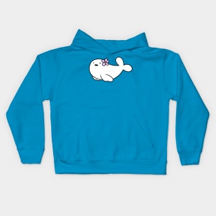 Flower Baby Harp Seal Kids Hoodie